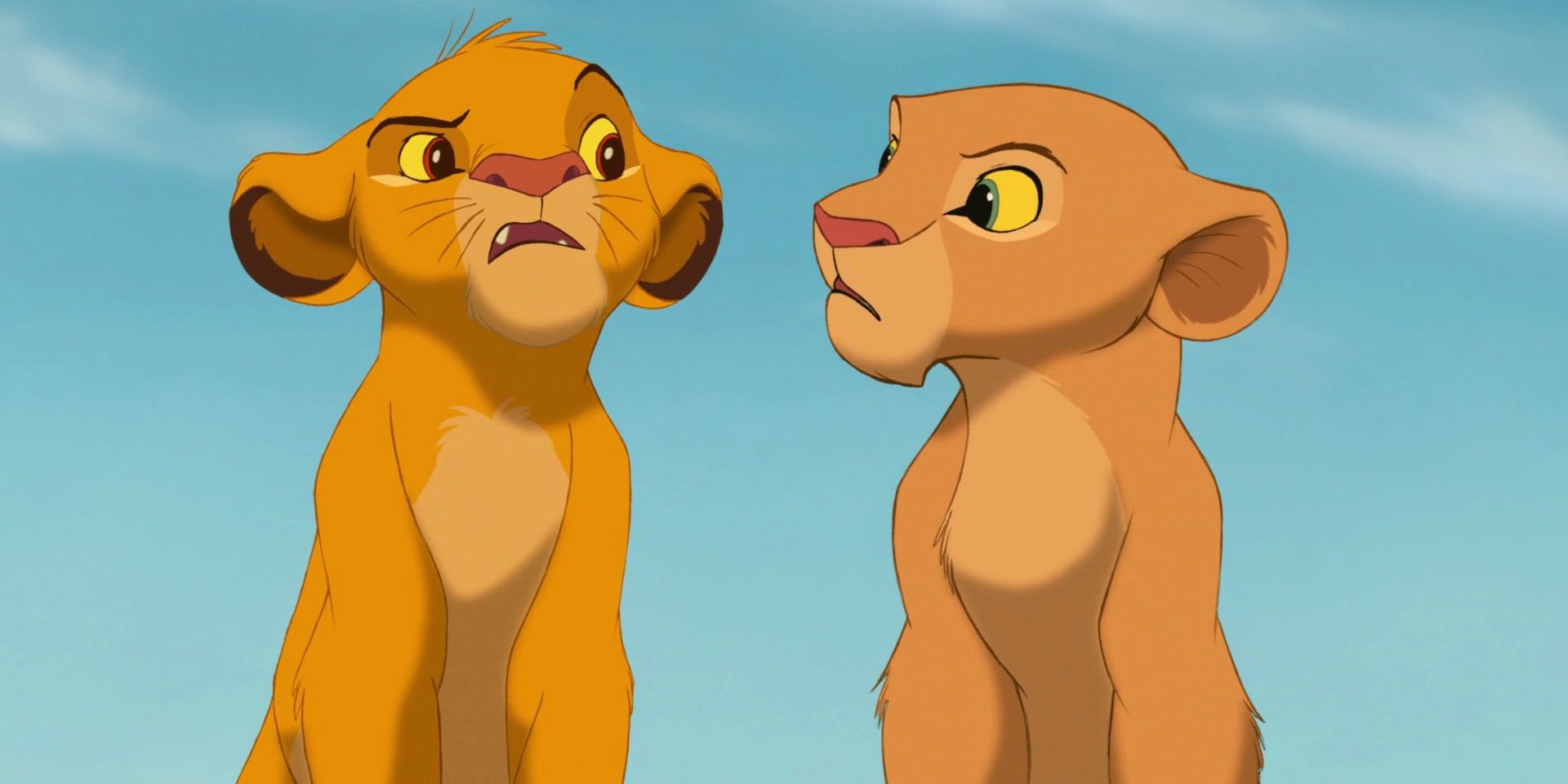 Jovens Simba e Nala de Rei Leão