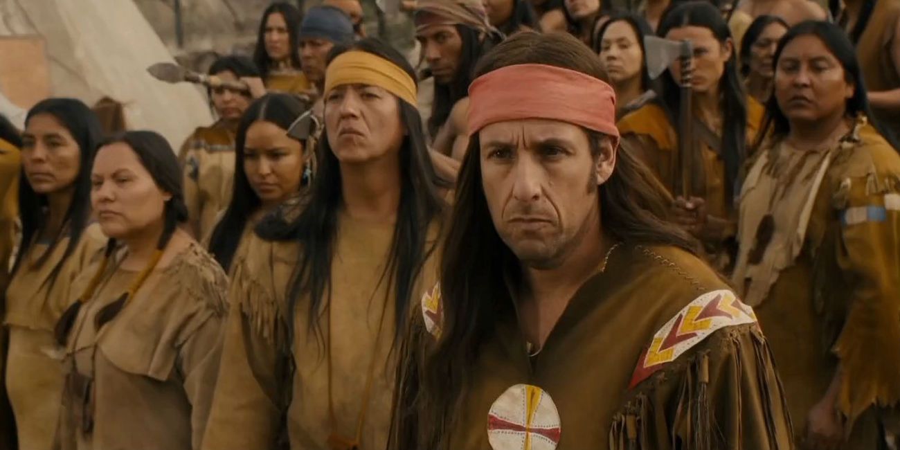 Adam Sandler and Native American extras in The Ridiculous Six