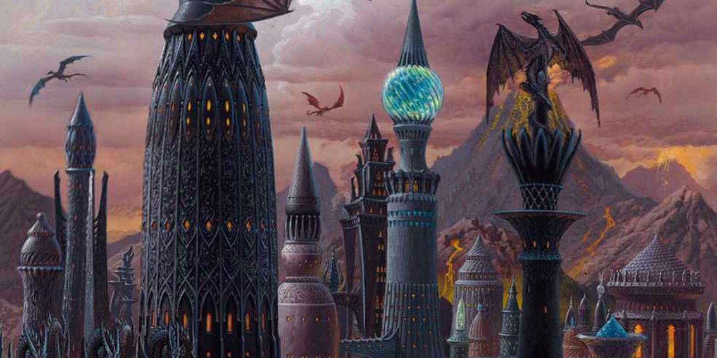 A cidade de Valíria com dragões voando por aí.