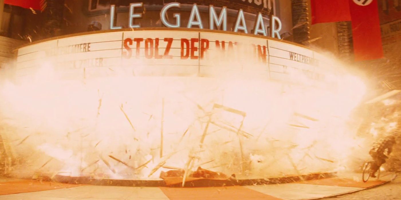 The movie theater exploding in Inglourious Basterds 
