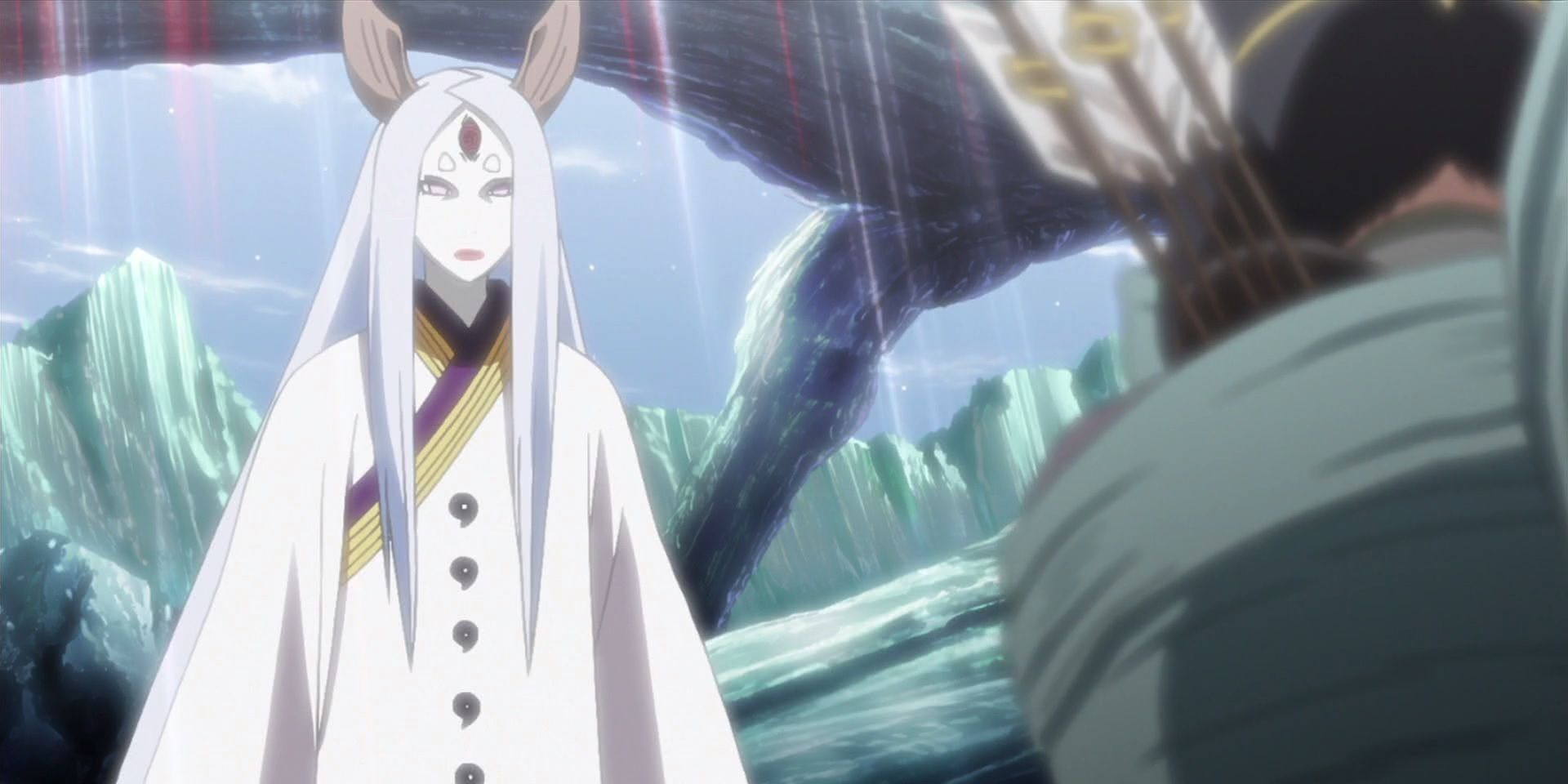 Kaguya Otsutsuki stands against an enemy in the Naruto franchise