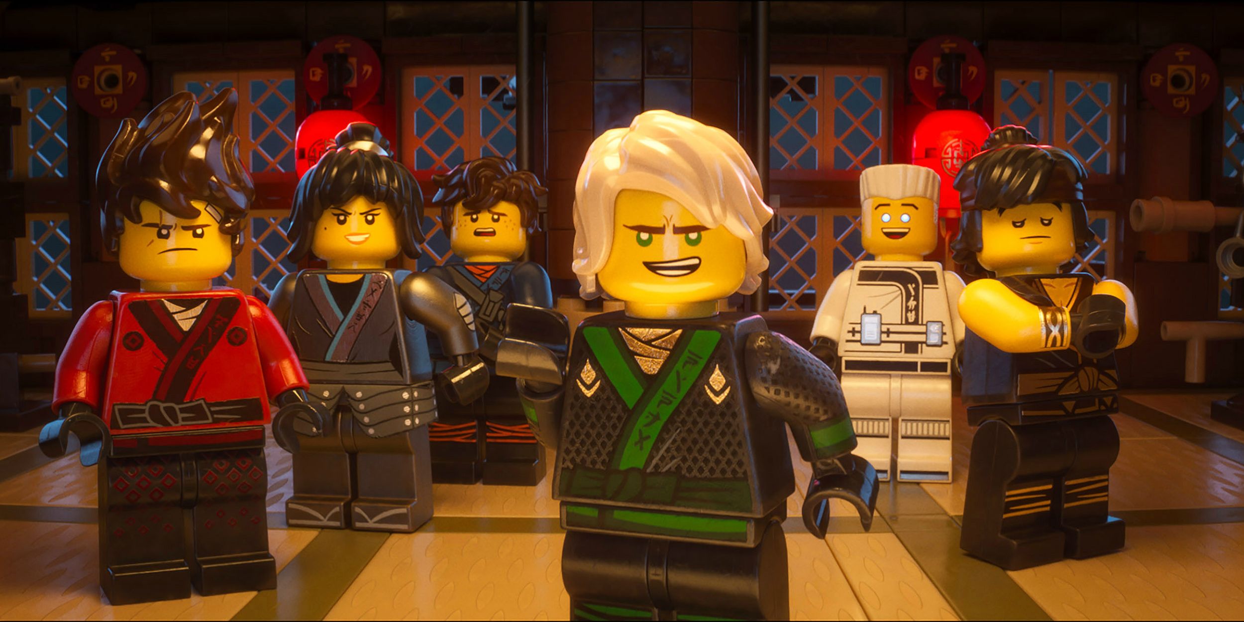 The Lego Ninjago Movie characters line up