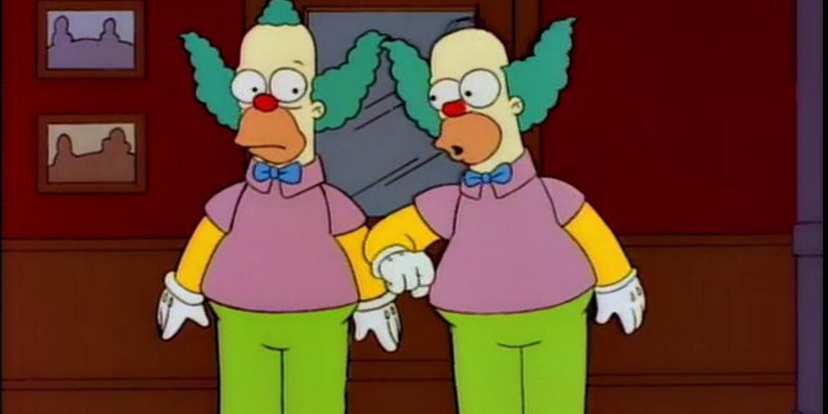 Homer and Krusty the Clown in The Simpsons episode &quot;Homie the Clown&quot;