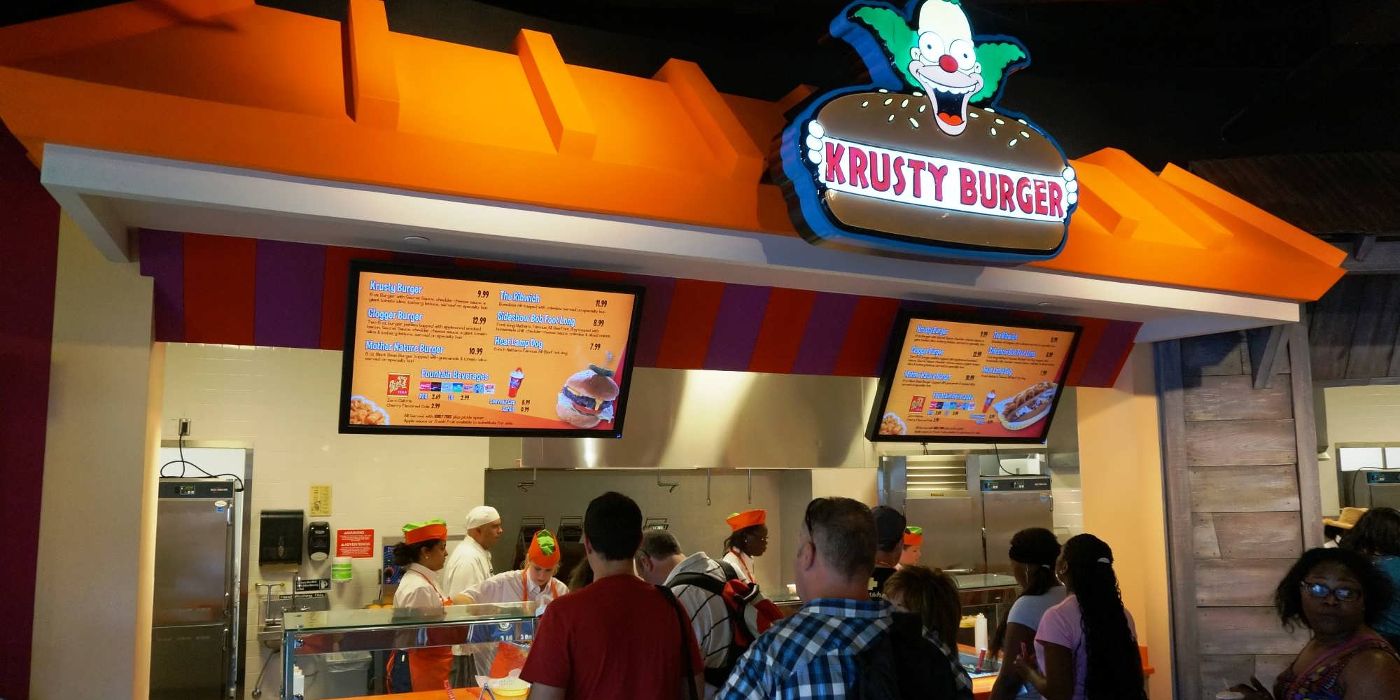 A real-life Krusty Burger stand at Universal Studios