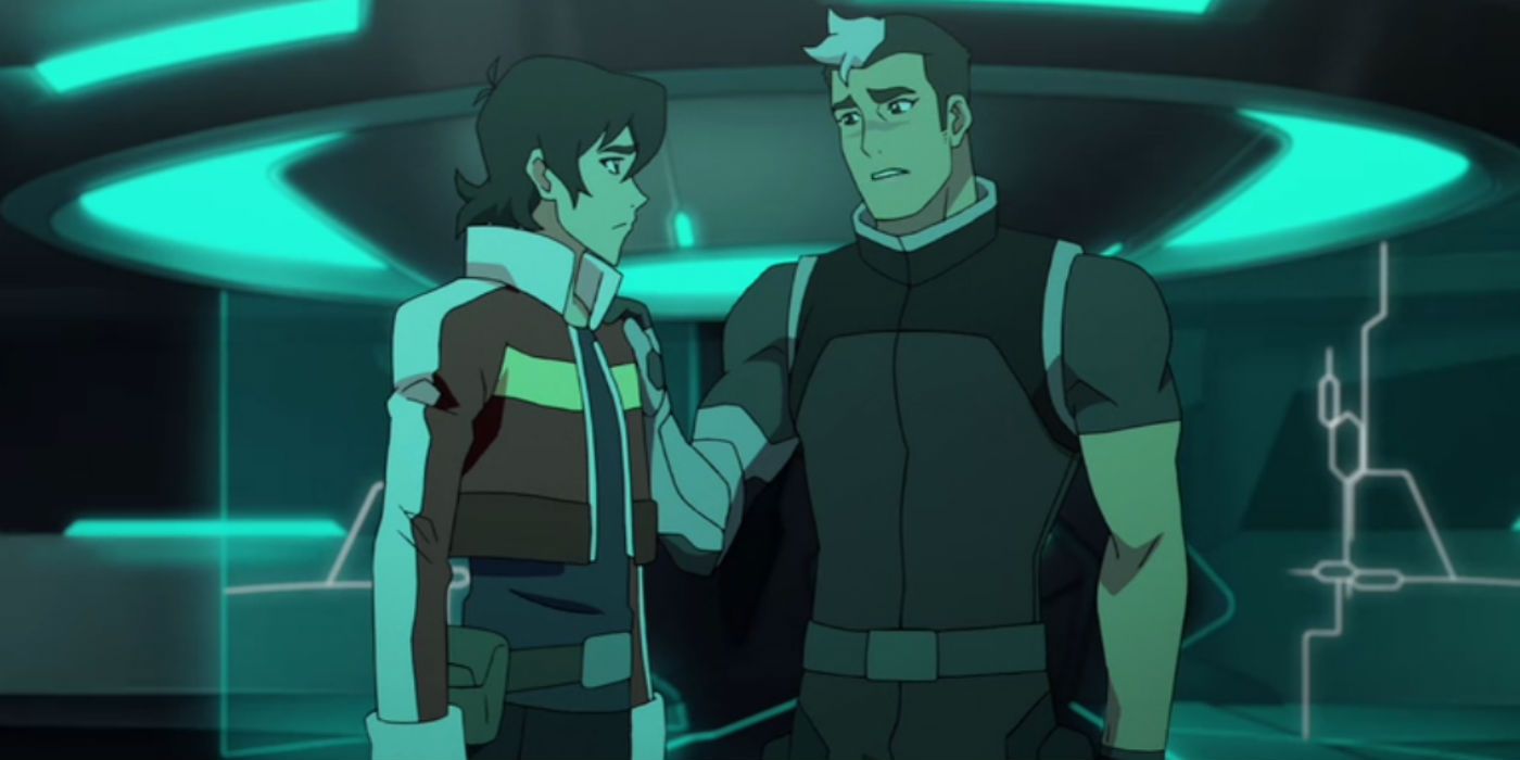 Keith and Shiro talk in Voltron