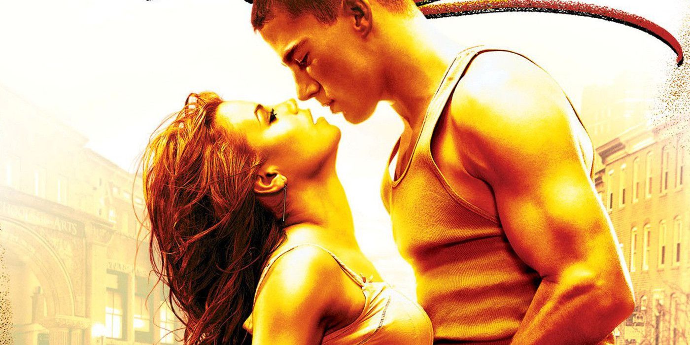 Jenna Dewan and Channing Tatum dancing together in the cropped poster for Step Up
