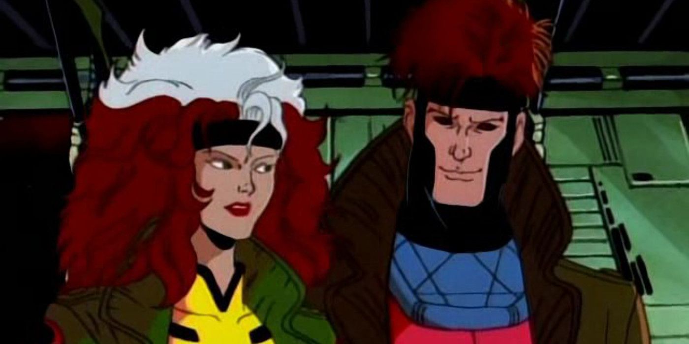 Rogue and Gambit standing next to each other in X-Men The Animated Series
