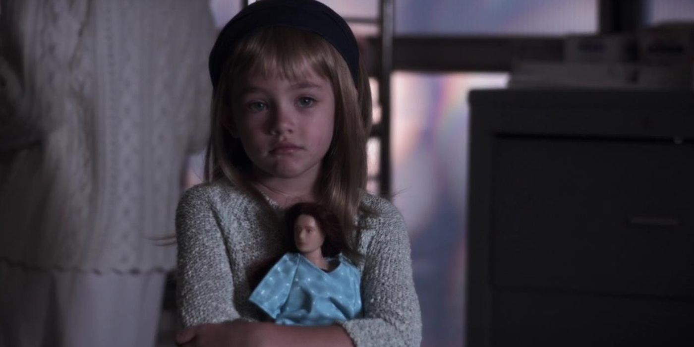 A young Meredith Grey after her mother Ellis Grey's suicide attempt in Grey's Anatomy