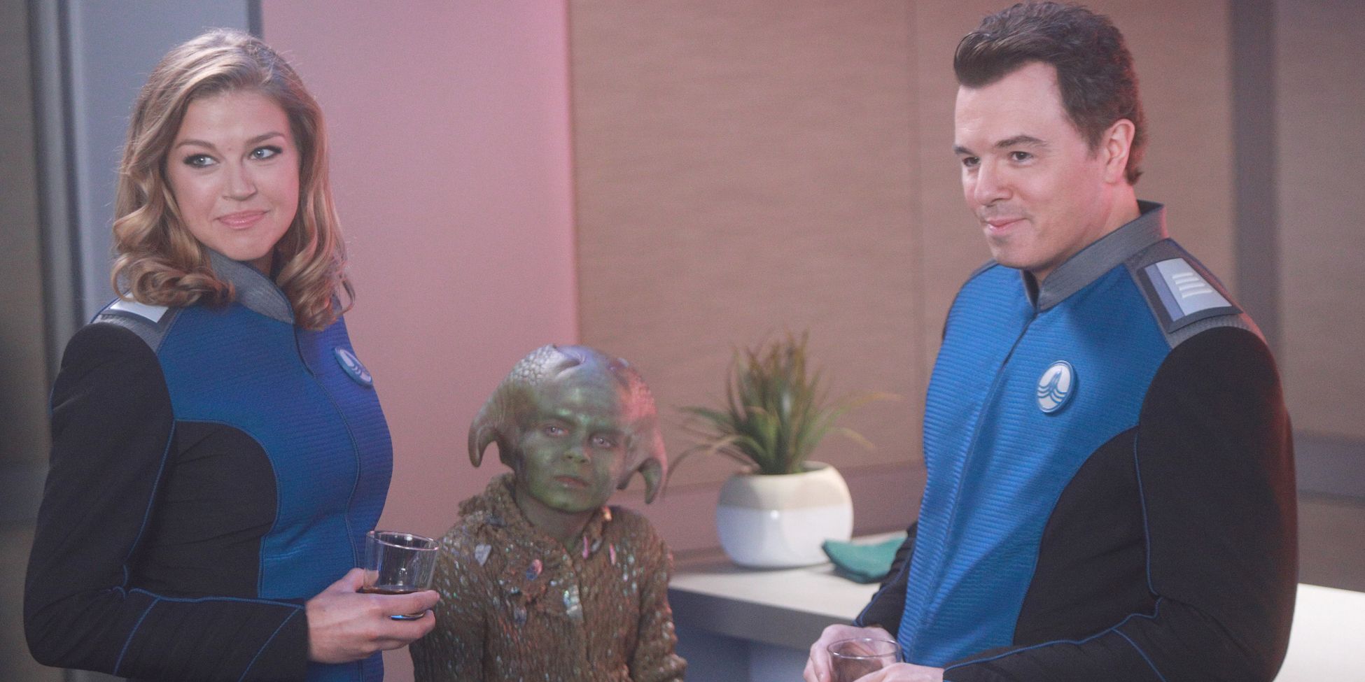 Adrianne Palicki and Seth MacFarlane in The Orville