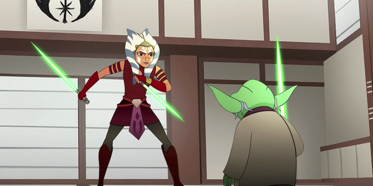 Ahsoka trains with Yoda in Star Wars Forces of Destiny
