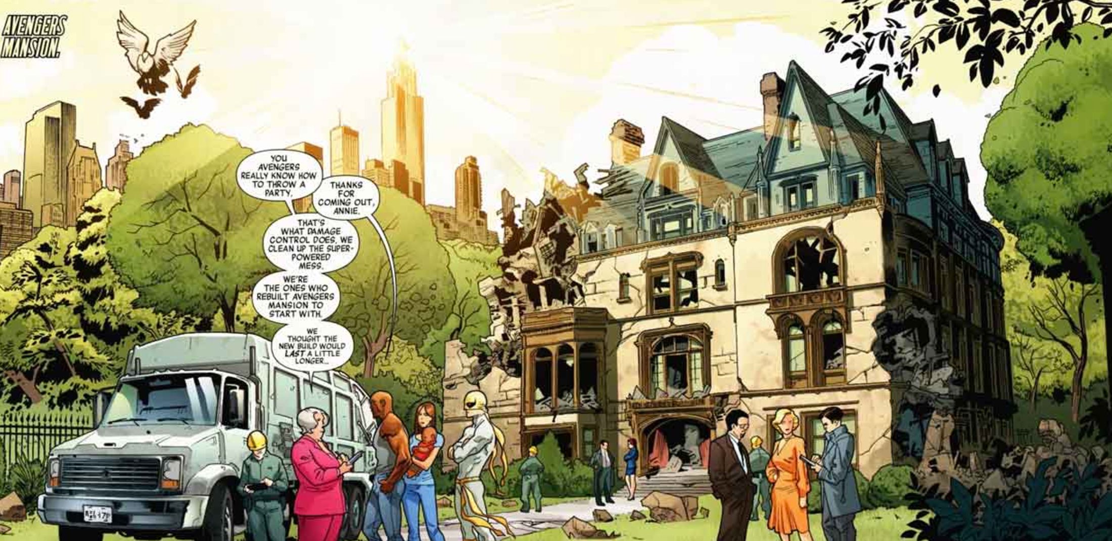 Avengers Mansion With The New Team and Damage Control in 2010
