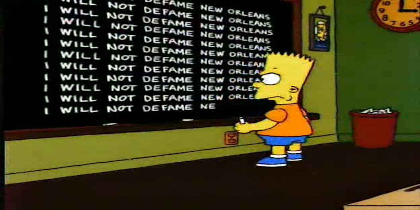 Bart Simpson New Orleans Chalkboard