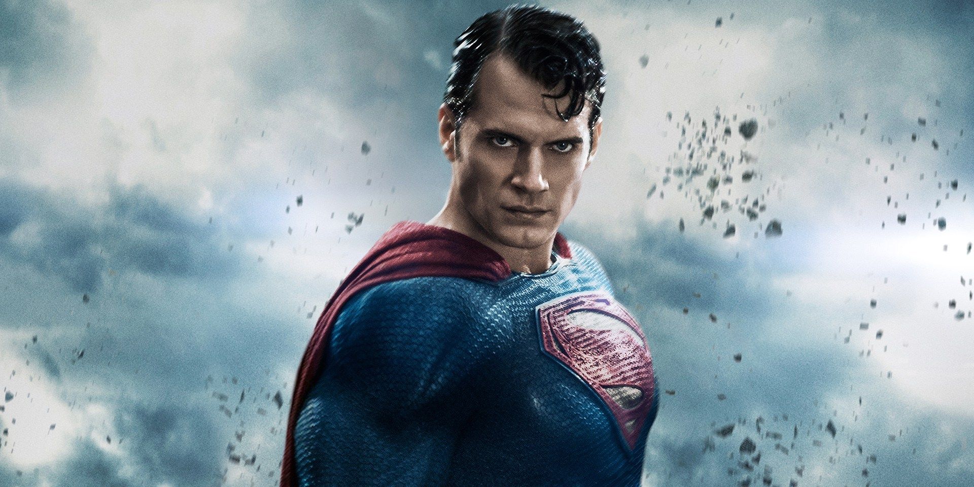 Henry's Superman looking seriously in Batman V Superman poster
