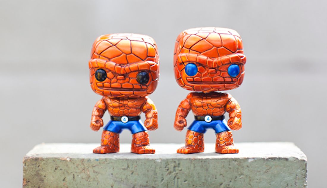 Black Eyed Metallic The Thing and Regular Funko Pop