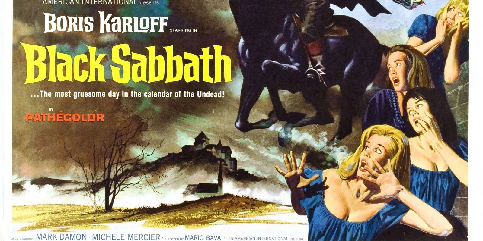 A Black Sabbath movie poster with a woman screaming.