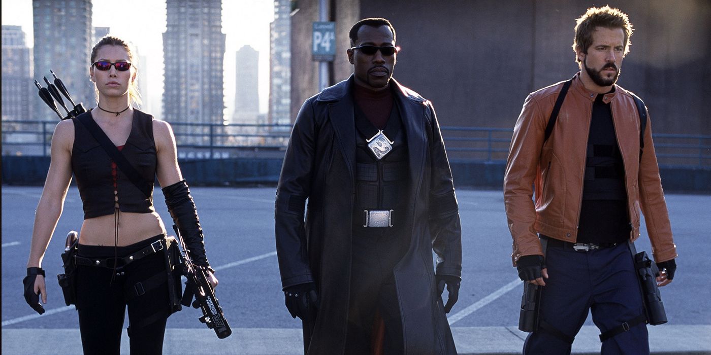 Abigail, Blade and Hannibal walking side by side in Blade: Trinity.