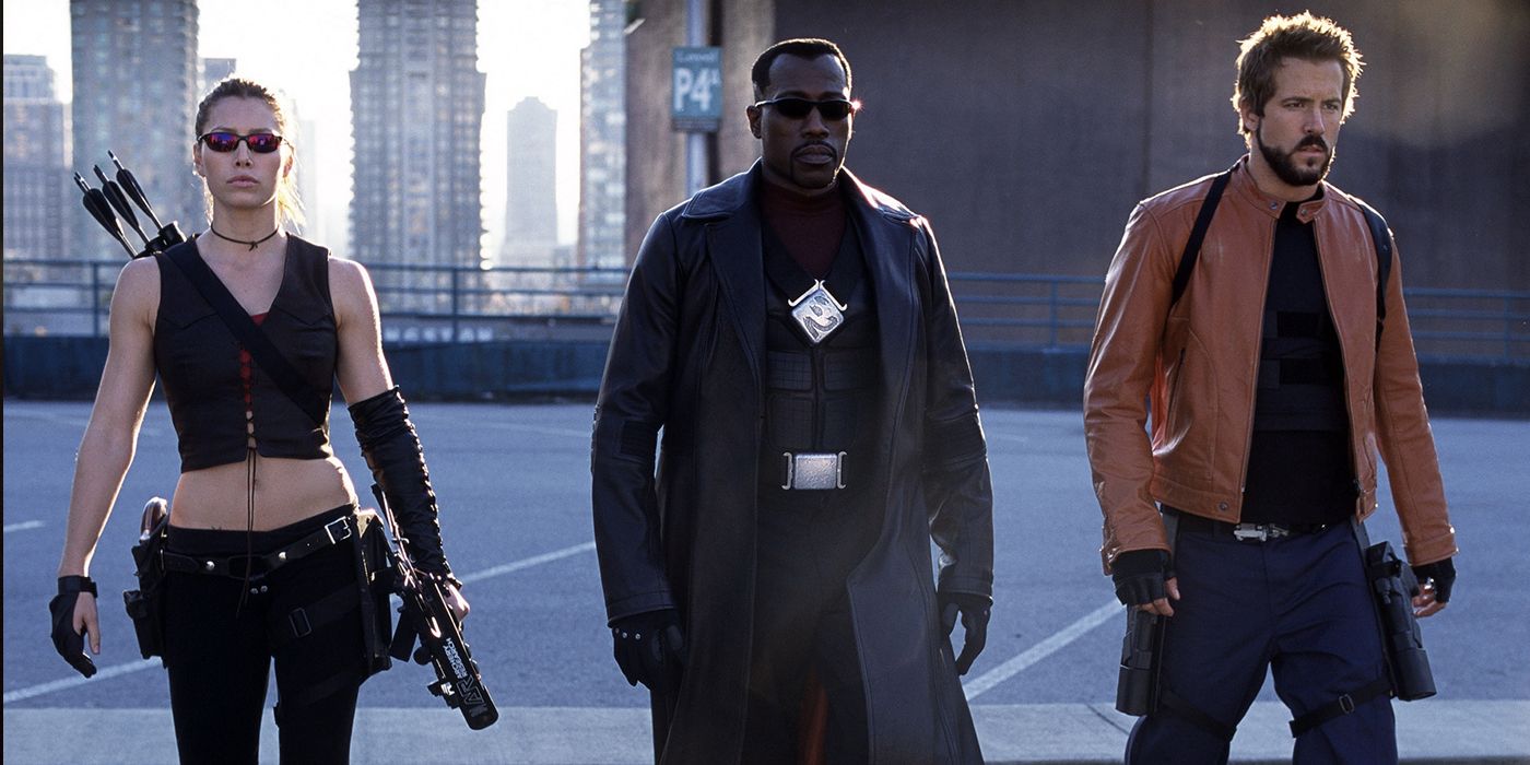 Abigail, Blade e Hannibal caminhando lado a lado em Blade: Trinity.