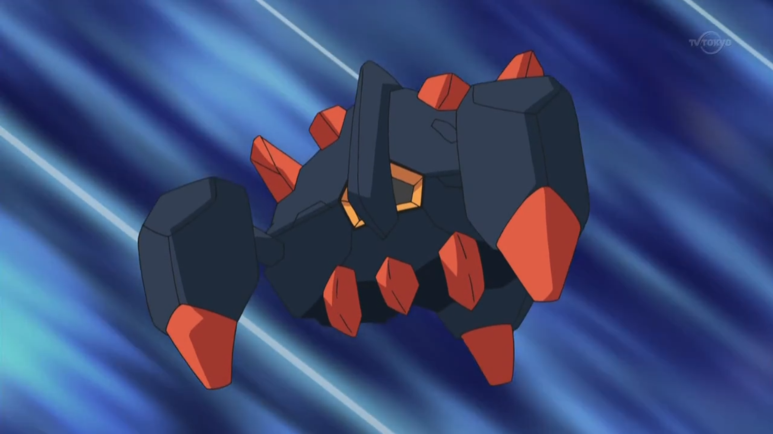 Boldore in launches forward in the Pokémon anime.