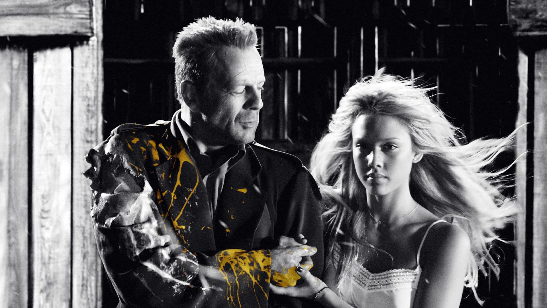 Bruce Willis and Jessica Alba in Sin City