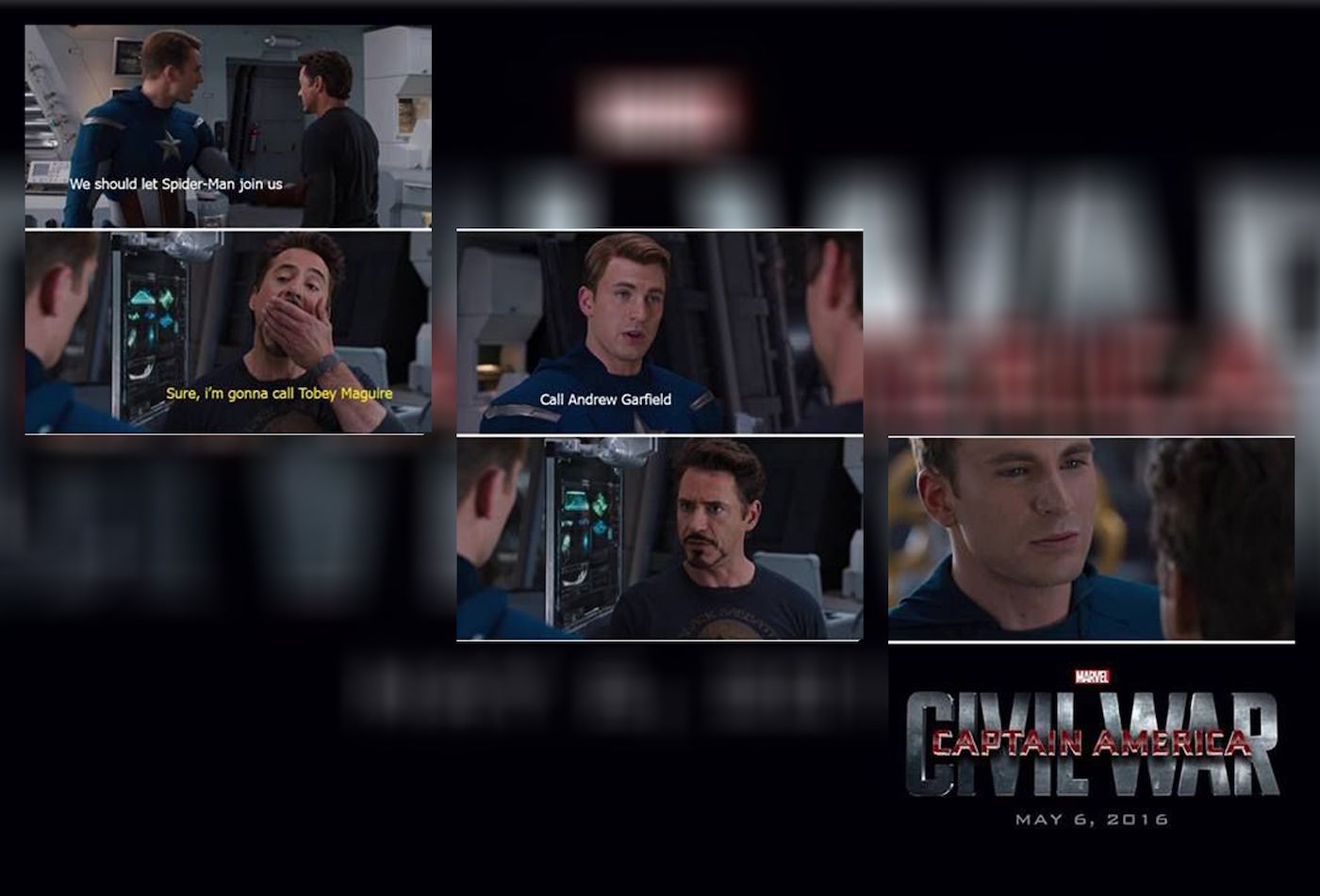 Captan America and Iron Man Civil War Spider-Man meme