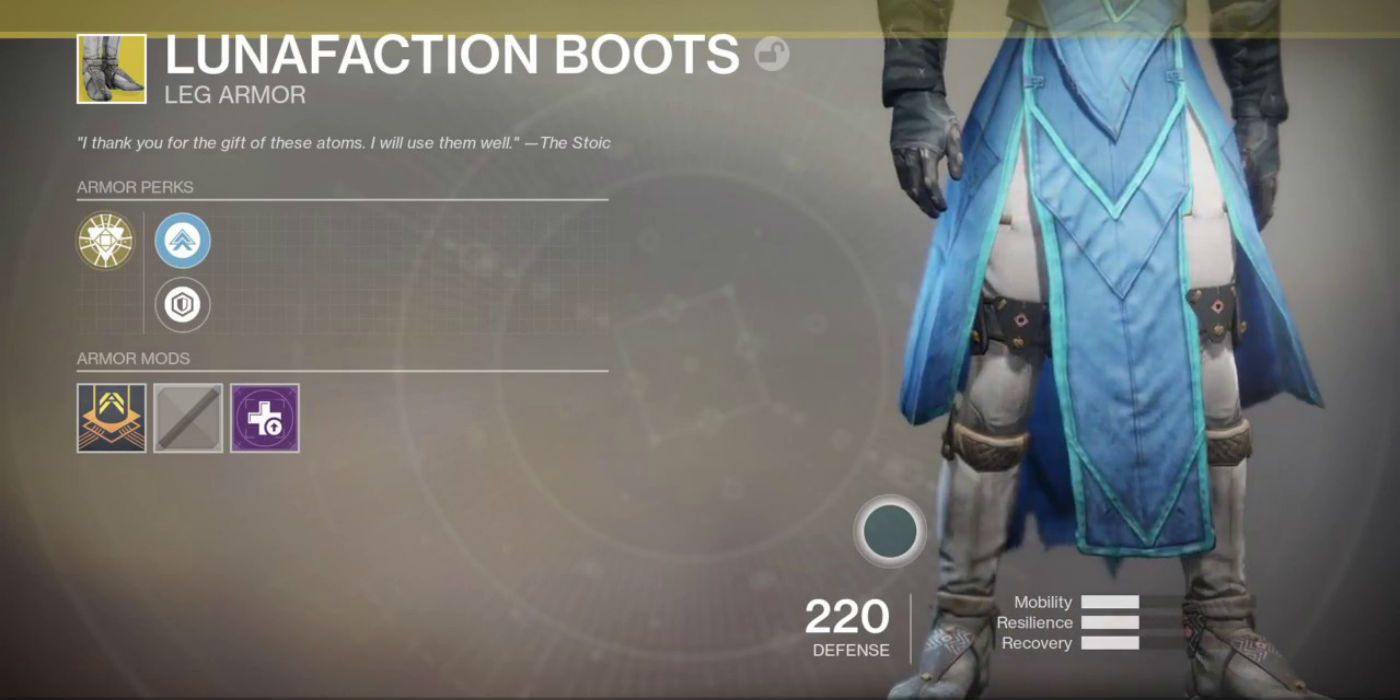 Destiny 2 Best Exotic Armor Lunafaction Boots