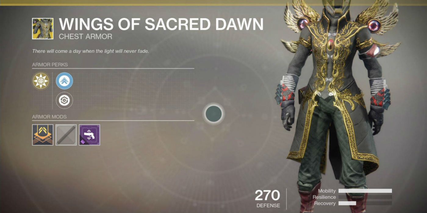 Destiny 2 Best Exotic Armor Wings of Sacred Dawn