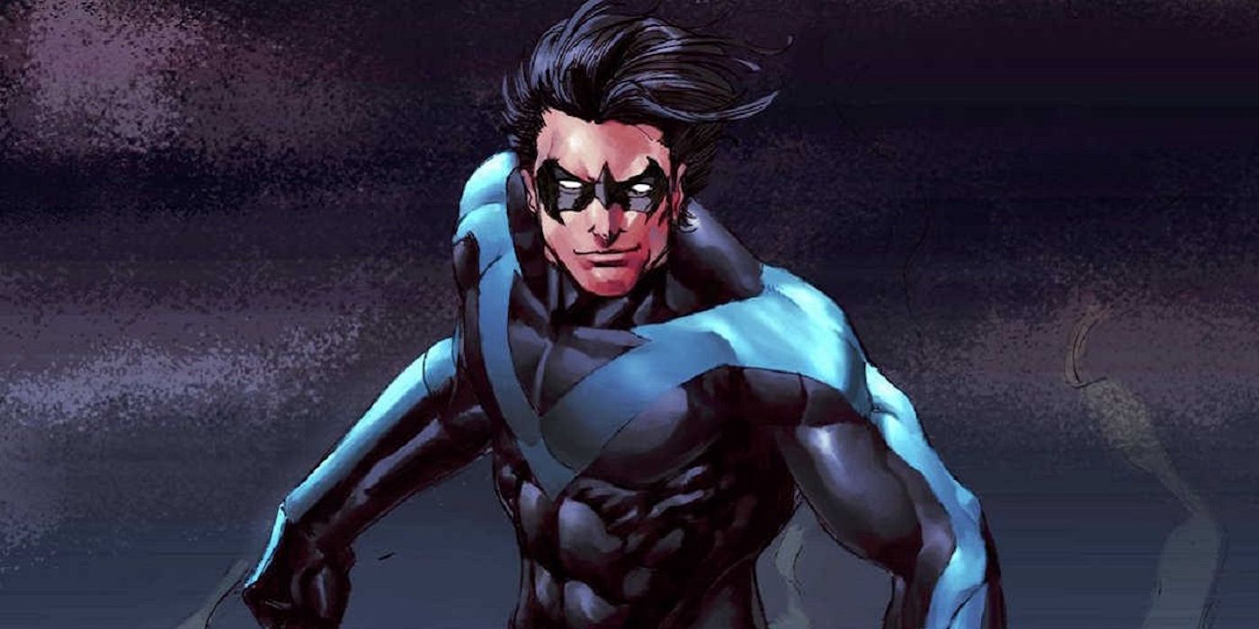 Dick Grayson in his Nightwing costume