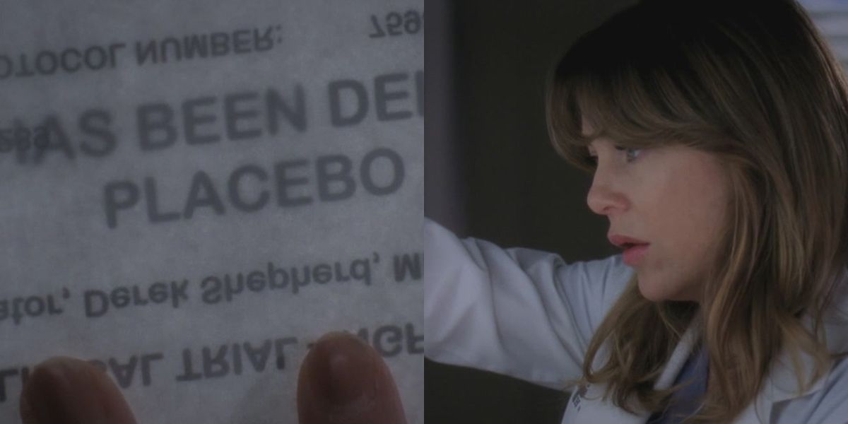 Ellen Pompeo as Meredith Grey tampering with the Alzheimer's trial in Grey's Anatomy