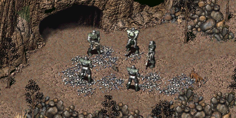 Fallout 2 King Arthur's Knights Fighting a Rat