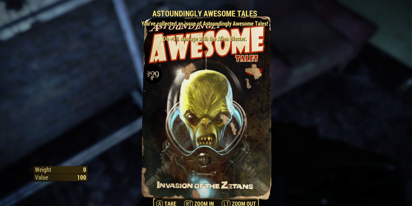 A Magazine called awesome tales being looked at in the The Silver Shroud quest.