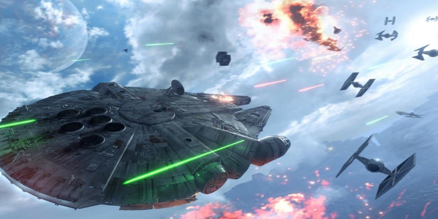 En vedette Millennium Falcon Star Wars Battlefront II Bataille
