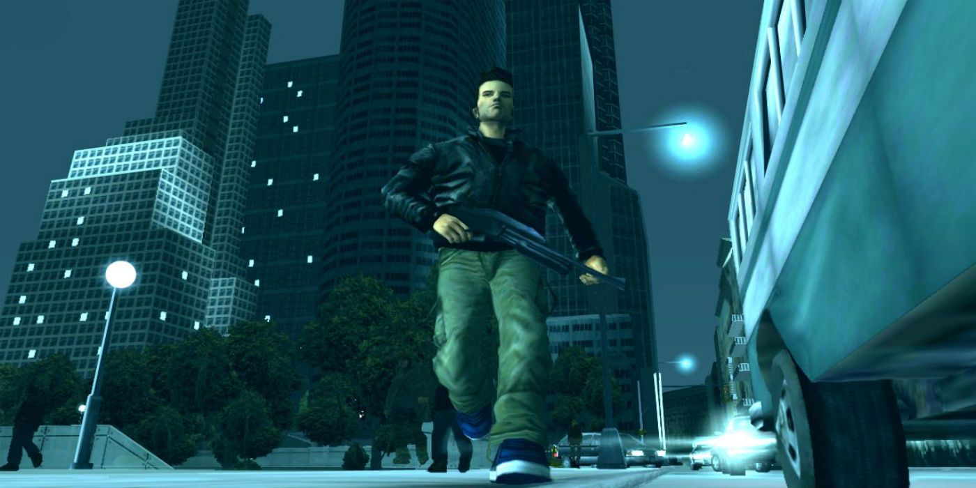 The protagonist walking in GTA III