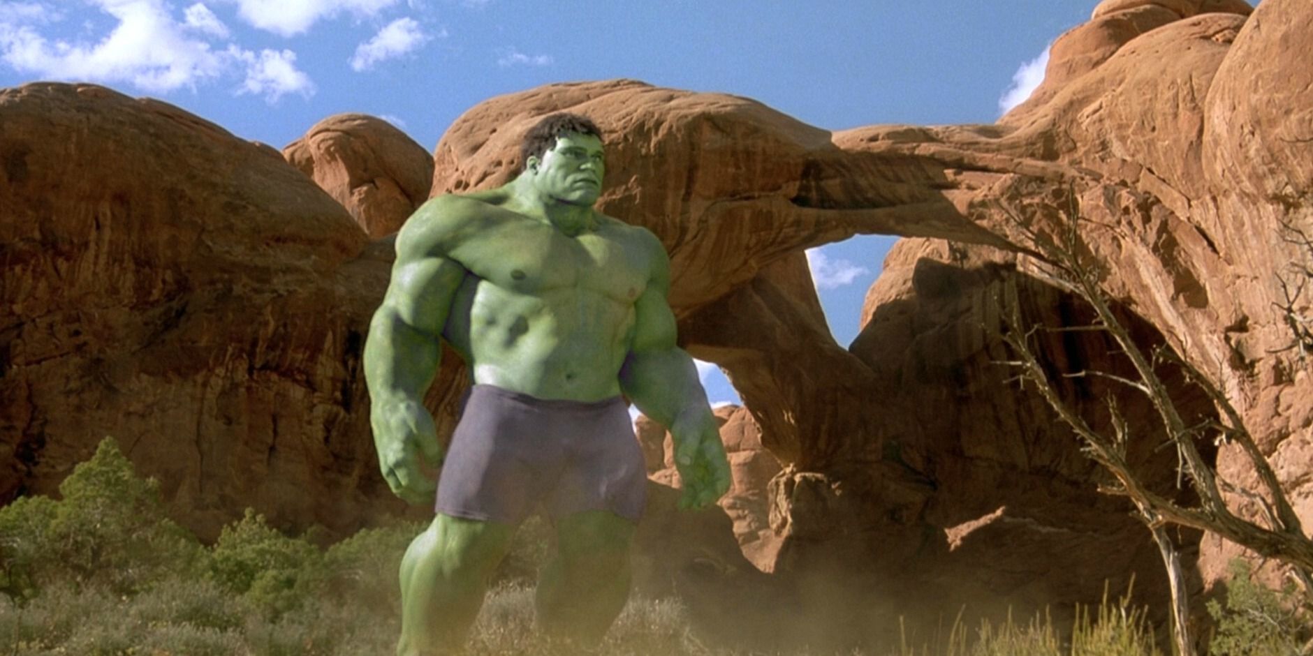 Hulk standing in a dessert in 2003's Hulk