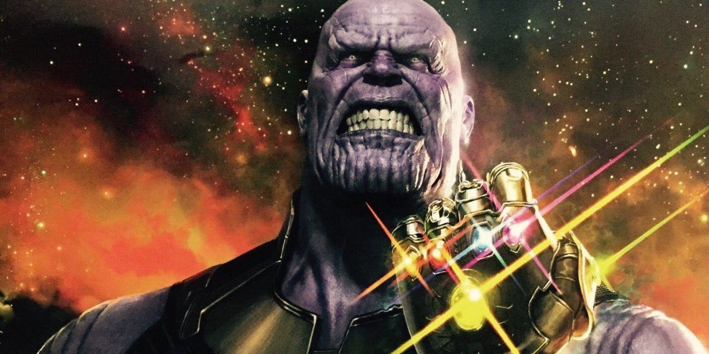 Artwork showing Thanos with an Infinity Gauntlet