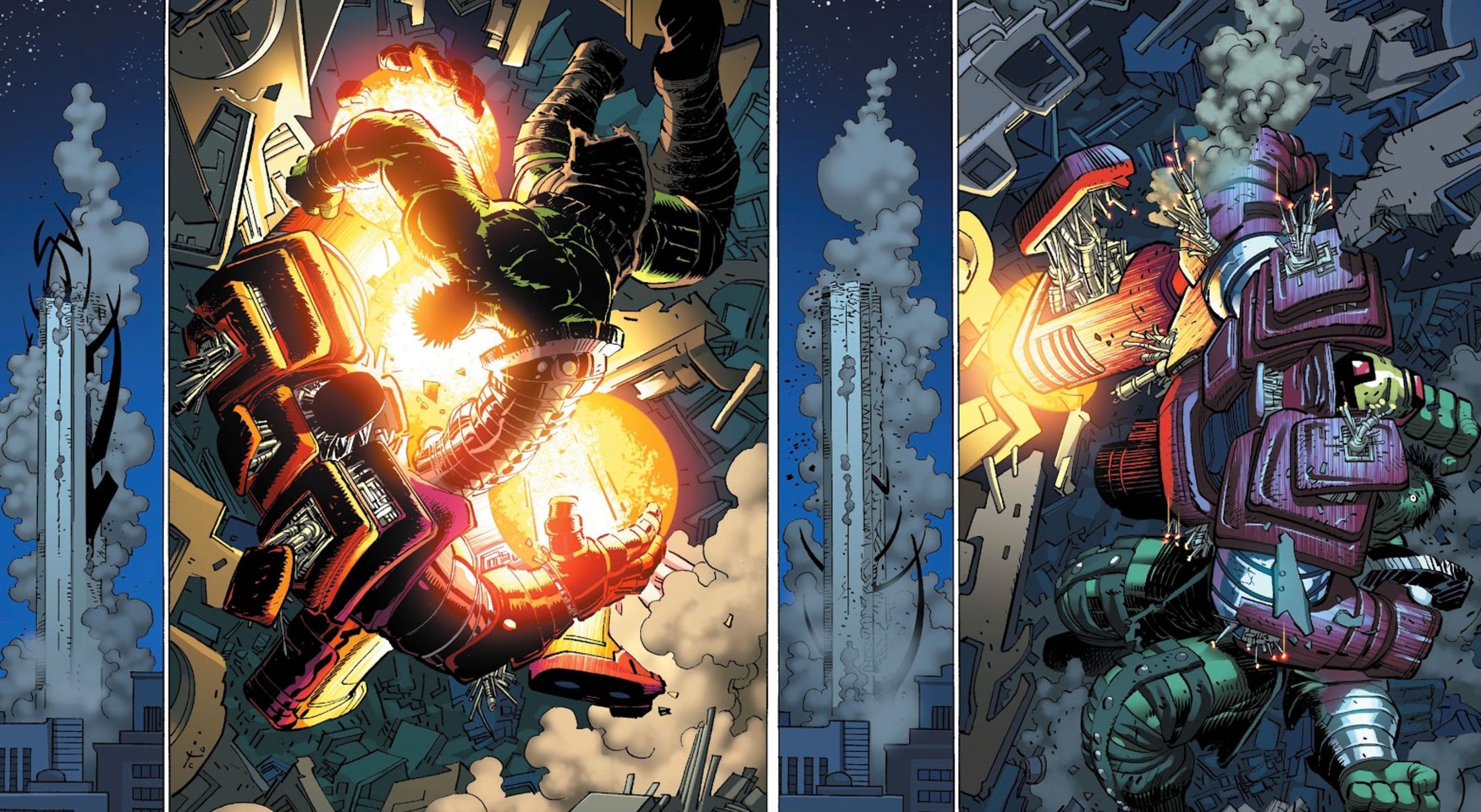 Iron Man And Hulk Fight And Destroy Avengers Tower In World War Hulk