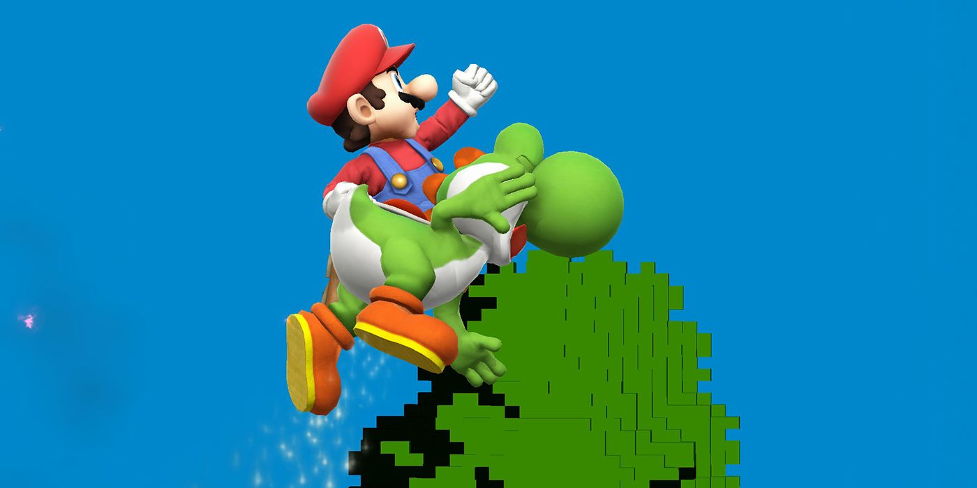 Mario hits Yoshi