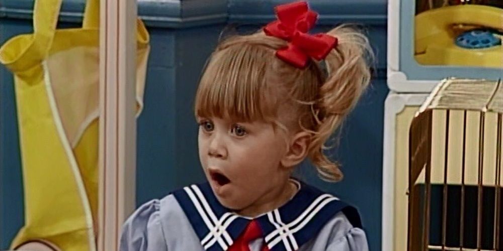 From Full HOuse, Michelle in sailor blouse and red bow making an OMG face