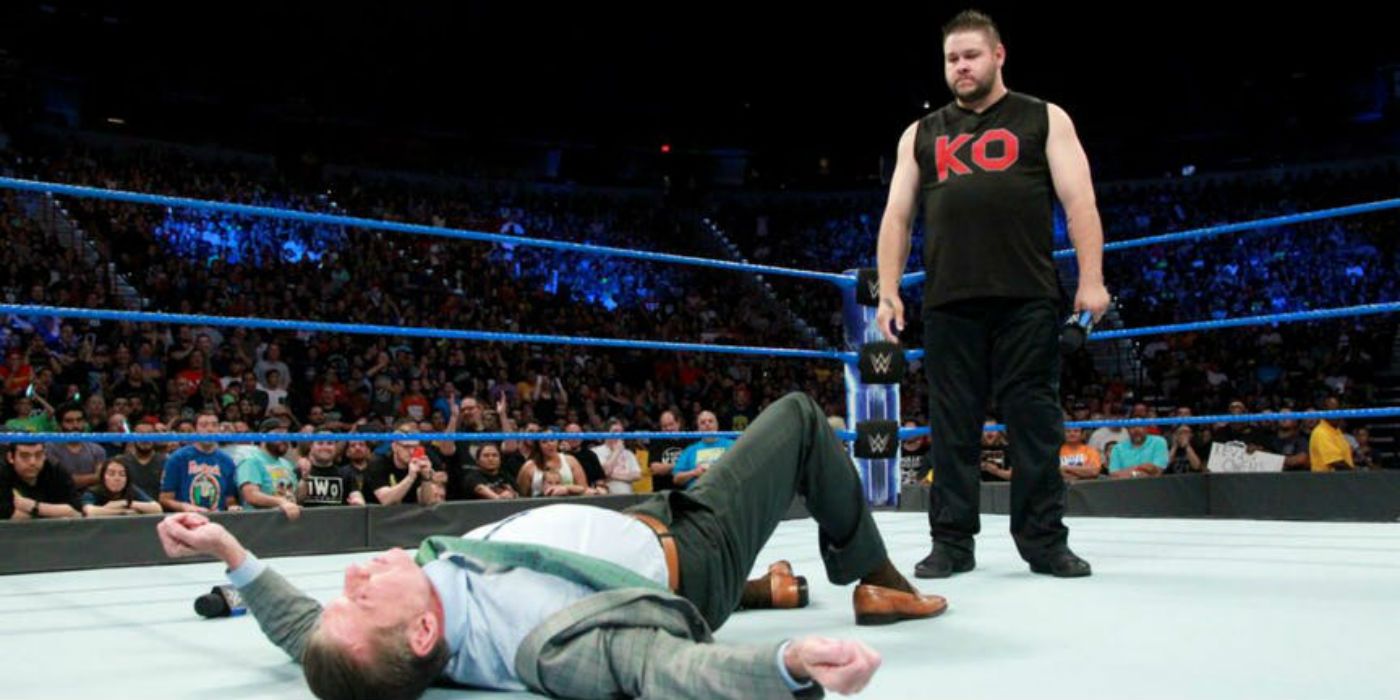 Kevin Owens headbutts Vince McMahon