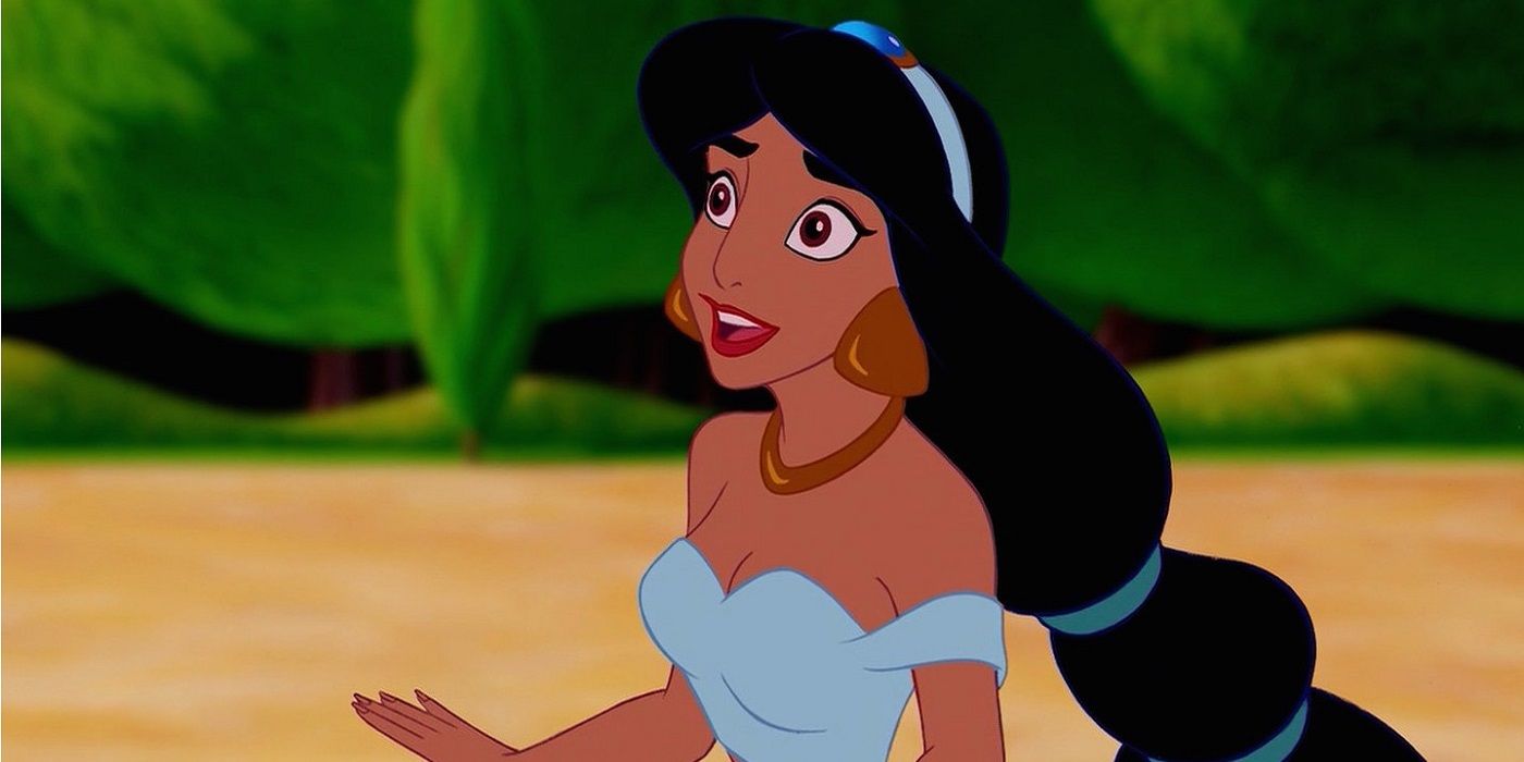 Jasmine looking surprised in Aladdin