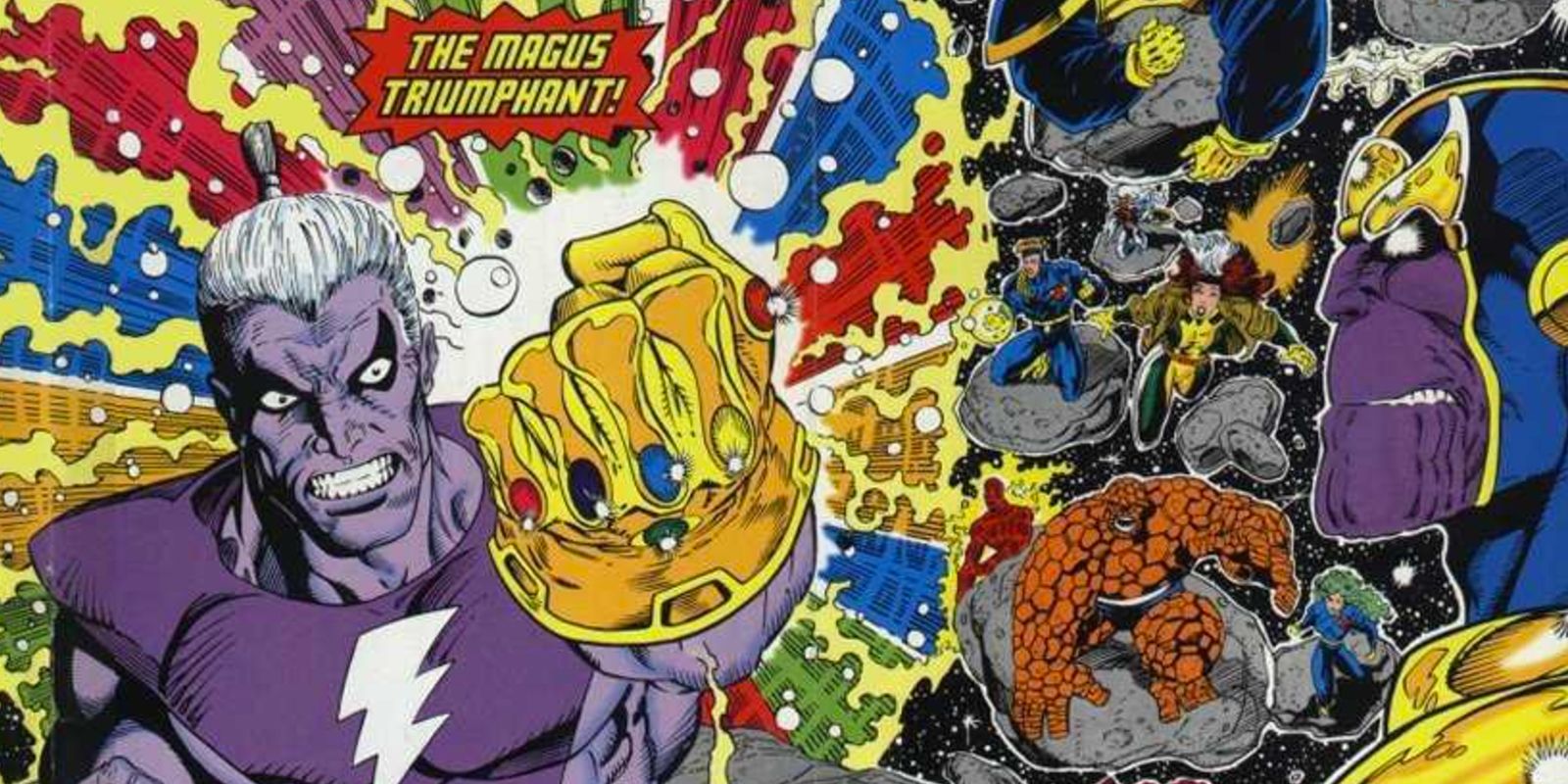 The Magus wields the Infinity Gauntlet in Marvel Comics.