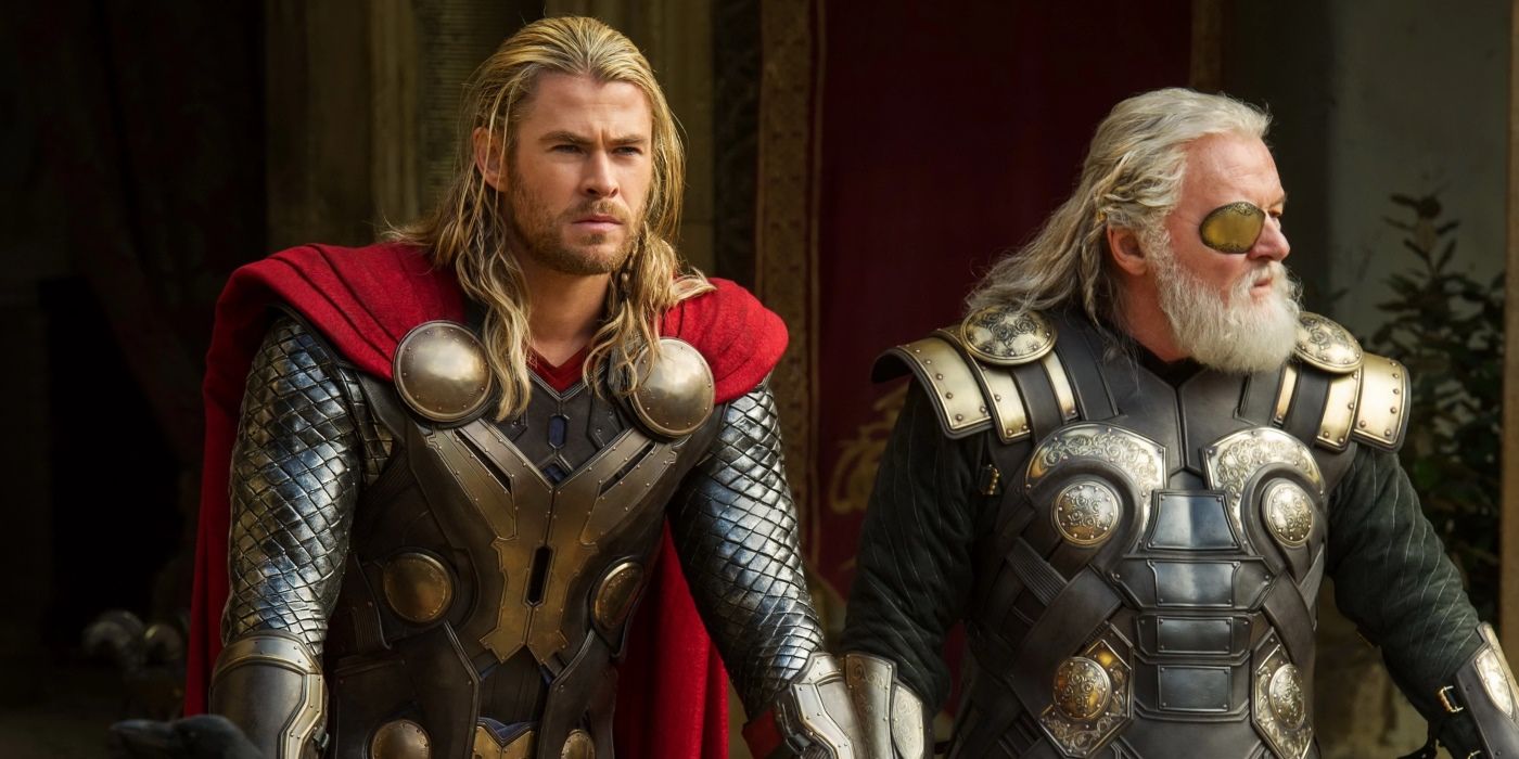 Thor and Odin in full armor, side by side