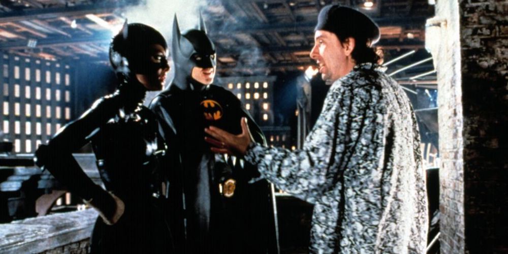 Tim Burton on set of Batman Returns.