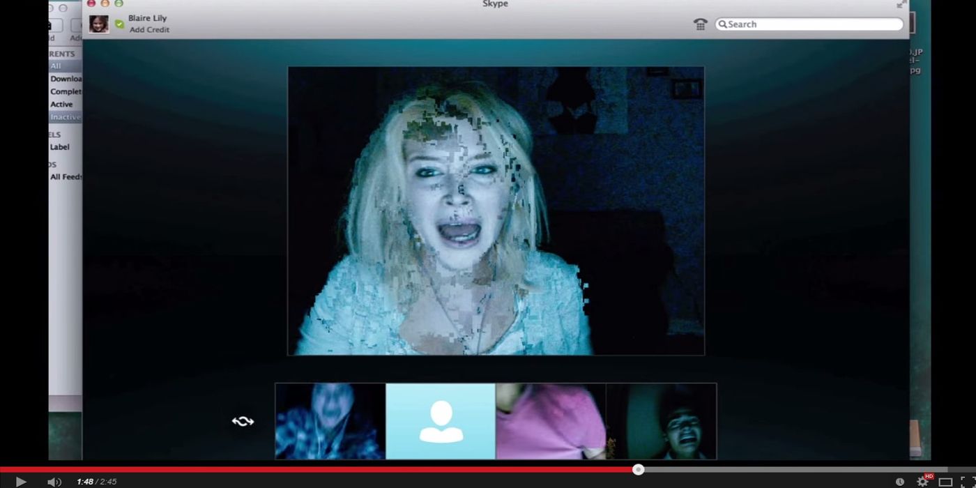 A zoom conversation between three friends in the film Unfriended.