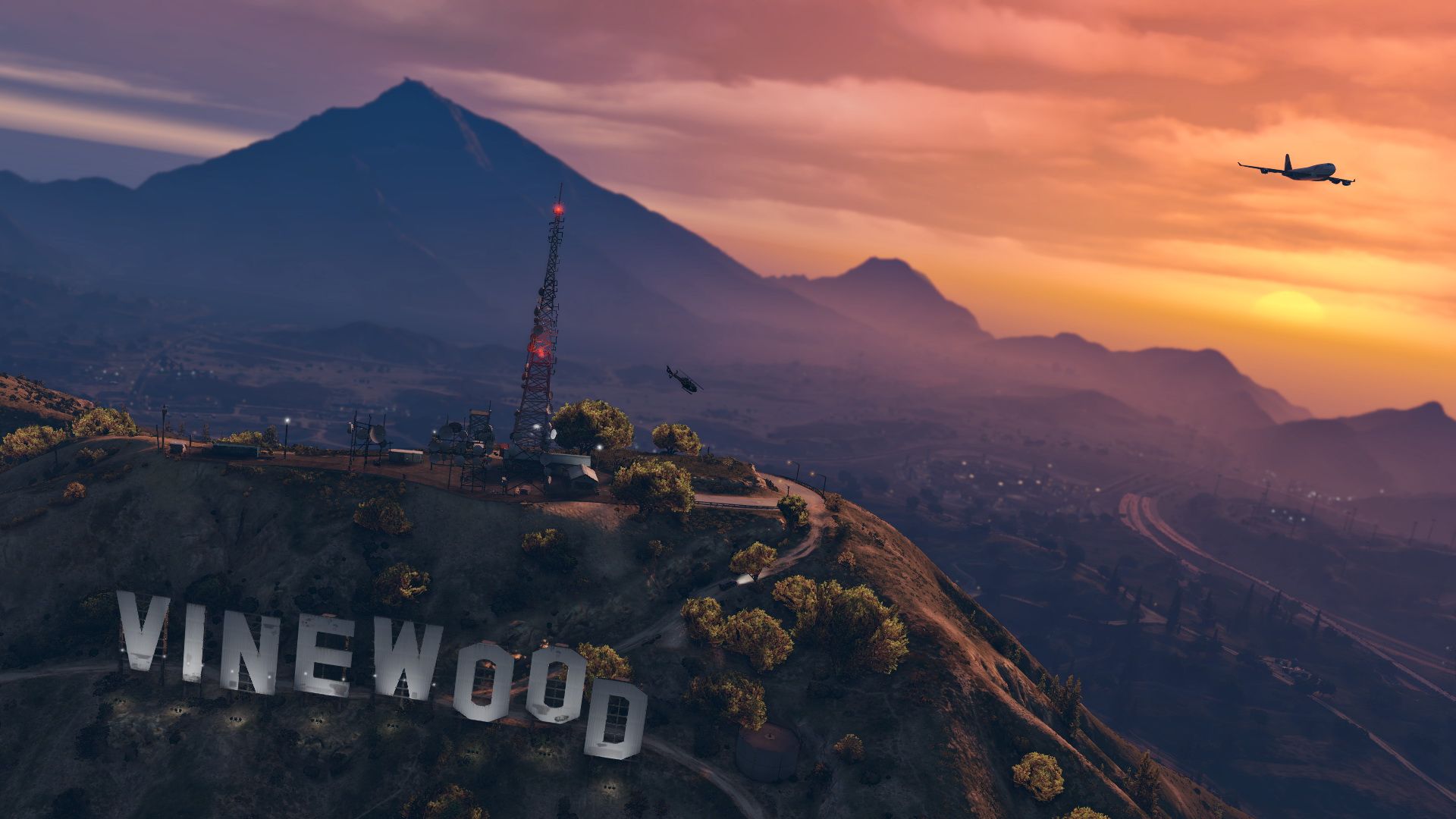 An image of Vinewood, Los Santos in GTA 5