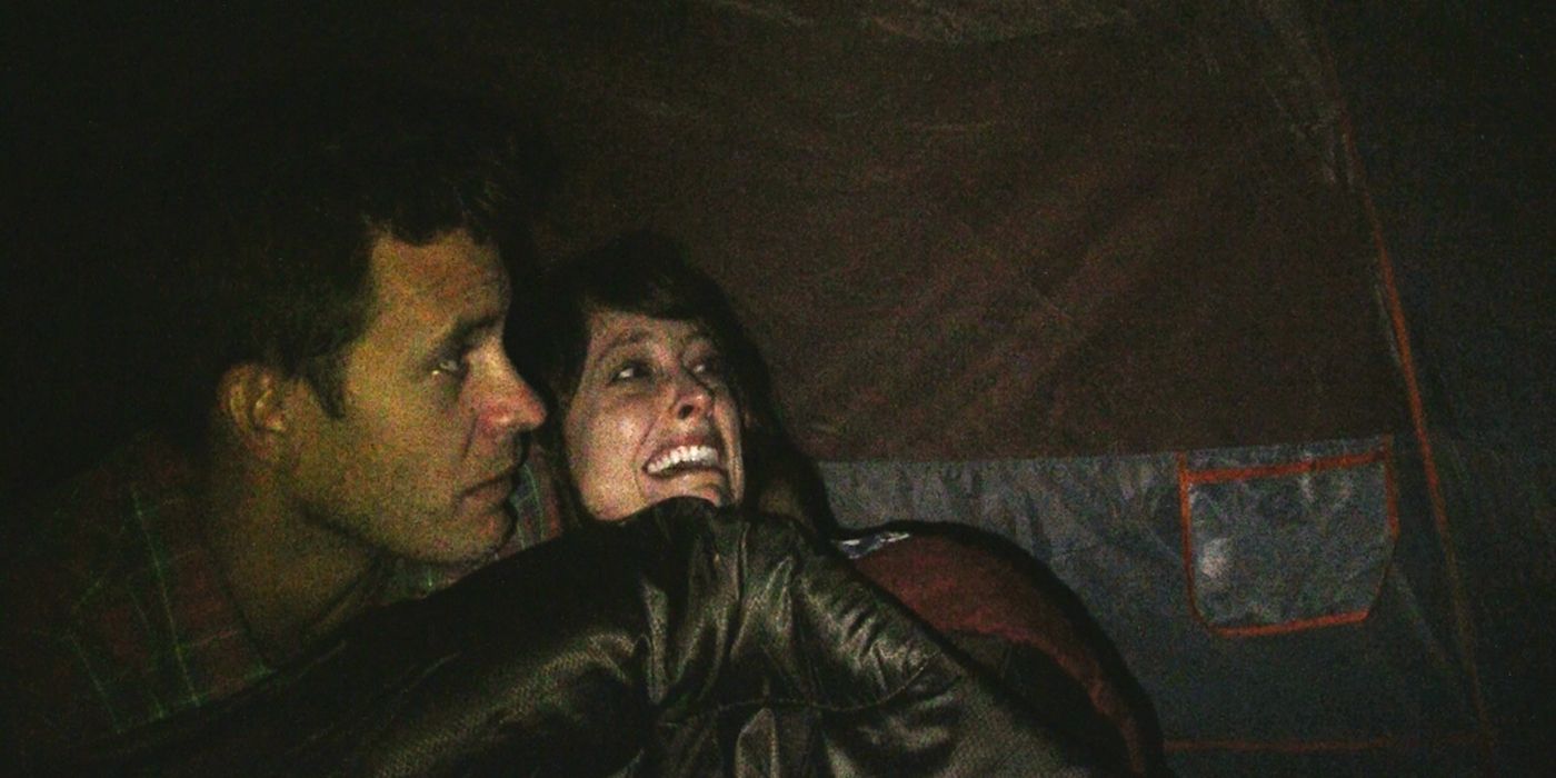 Jim and Kelly terrified in their tent in Willow Creek