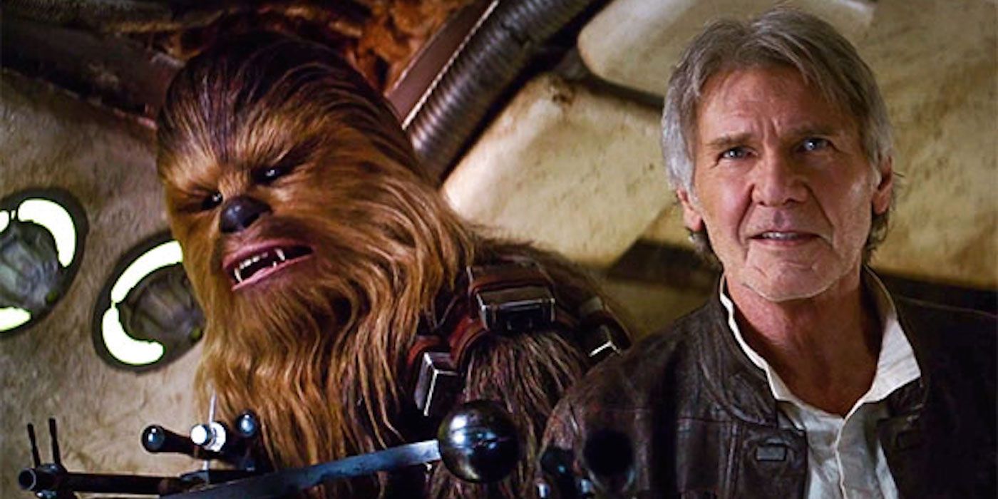 chewbacca and han solo star wars the force awakens chewie were home