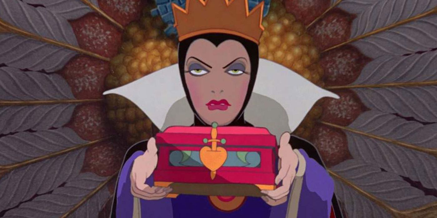 The Queen holds a heart box in Disney's Snow White