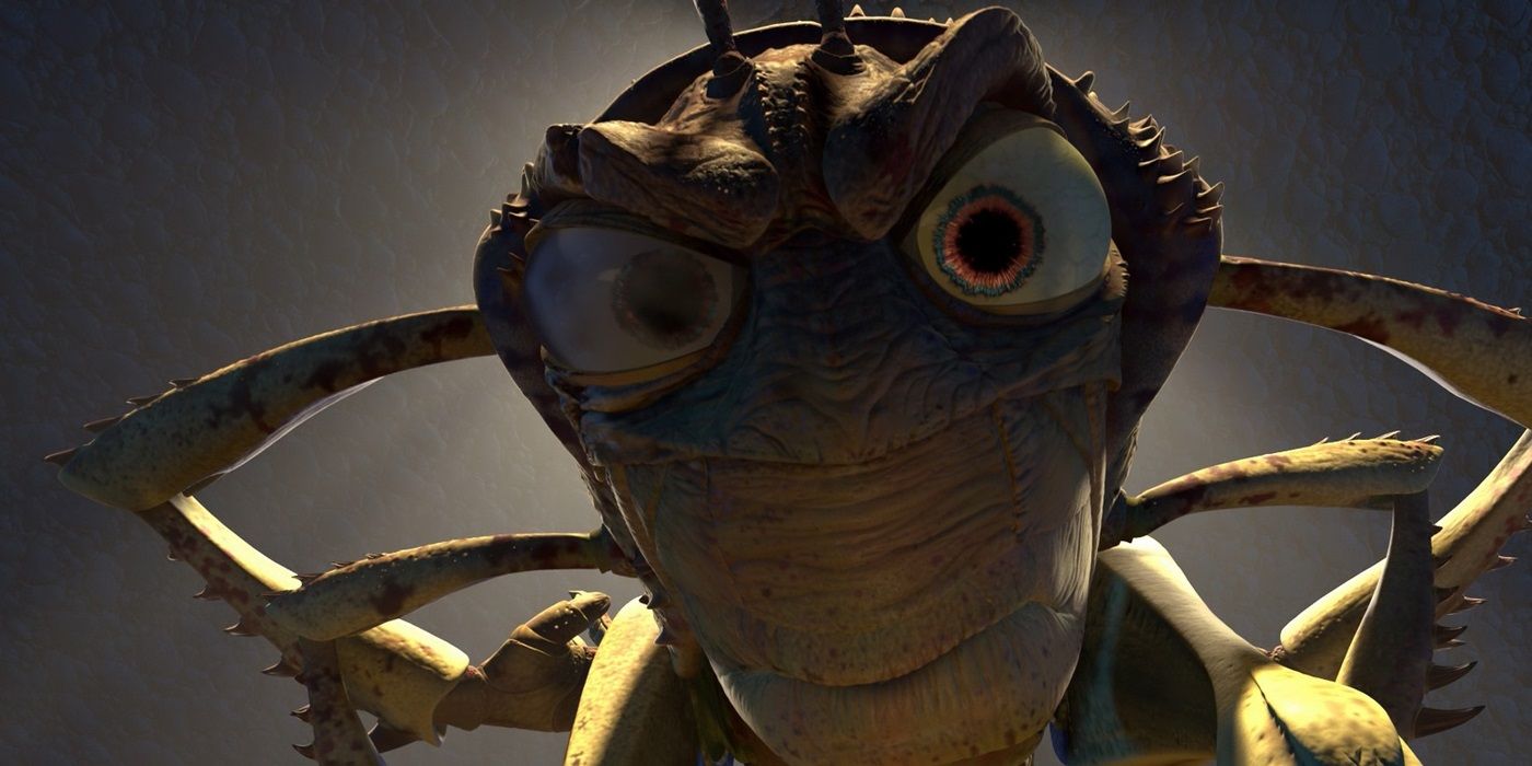 Hopper looking straight into the camera on A Bug's Life