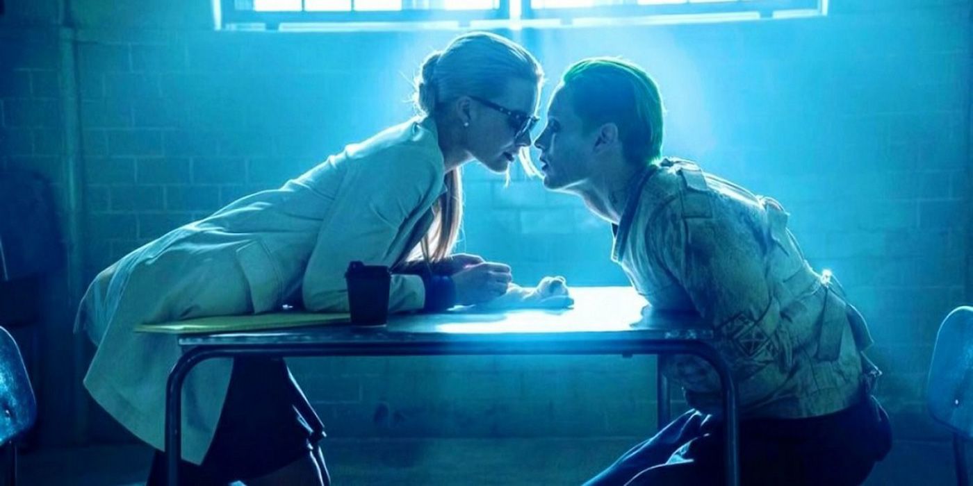 Margot Robbie as Harley Quinn and Jared Leto as The Joker in Suicide Squad