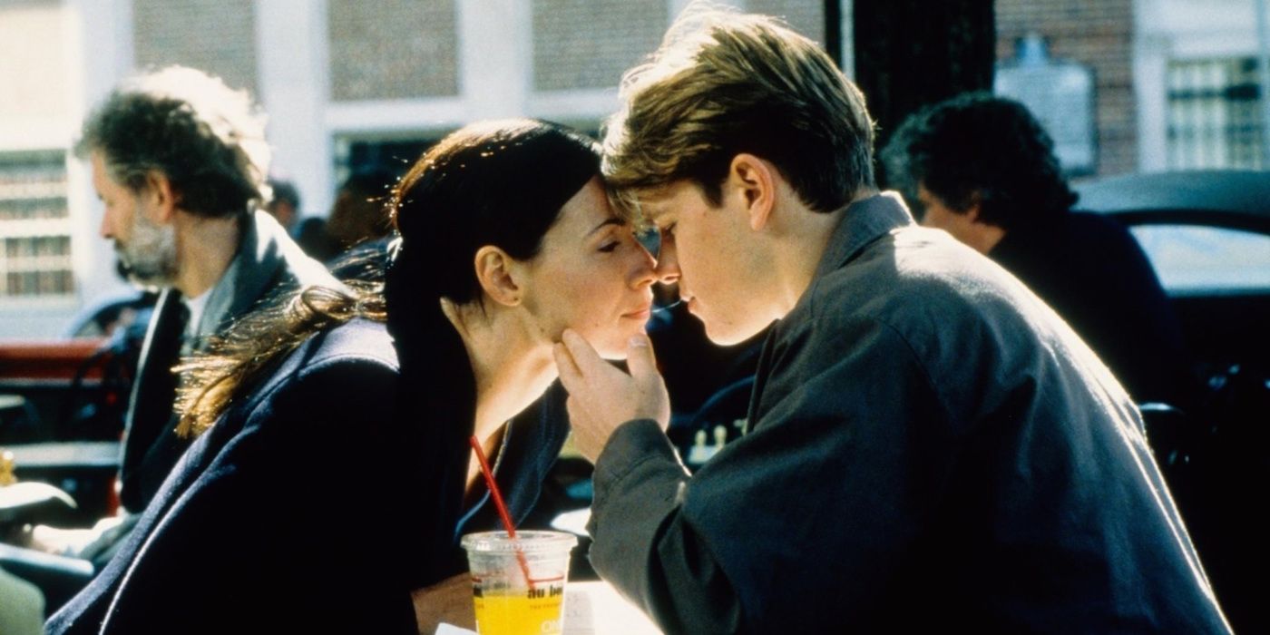 Will and Skylar kiss in Good Will Hunting.